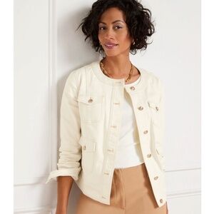 Talbots Fashion Denim Jacket Ecru Size XL  L/N Condition